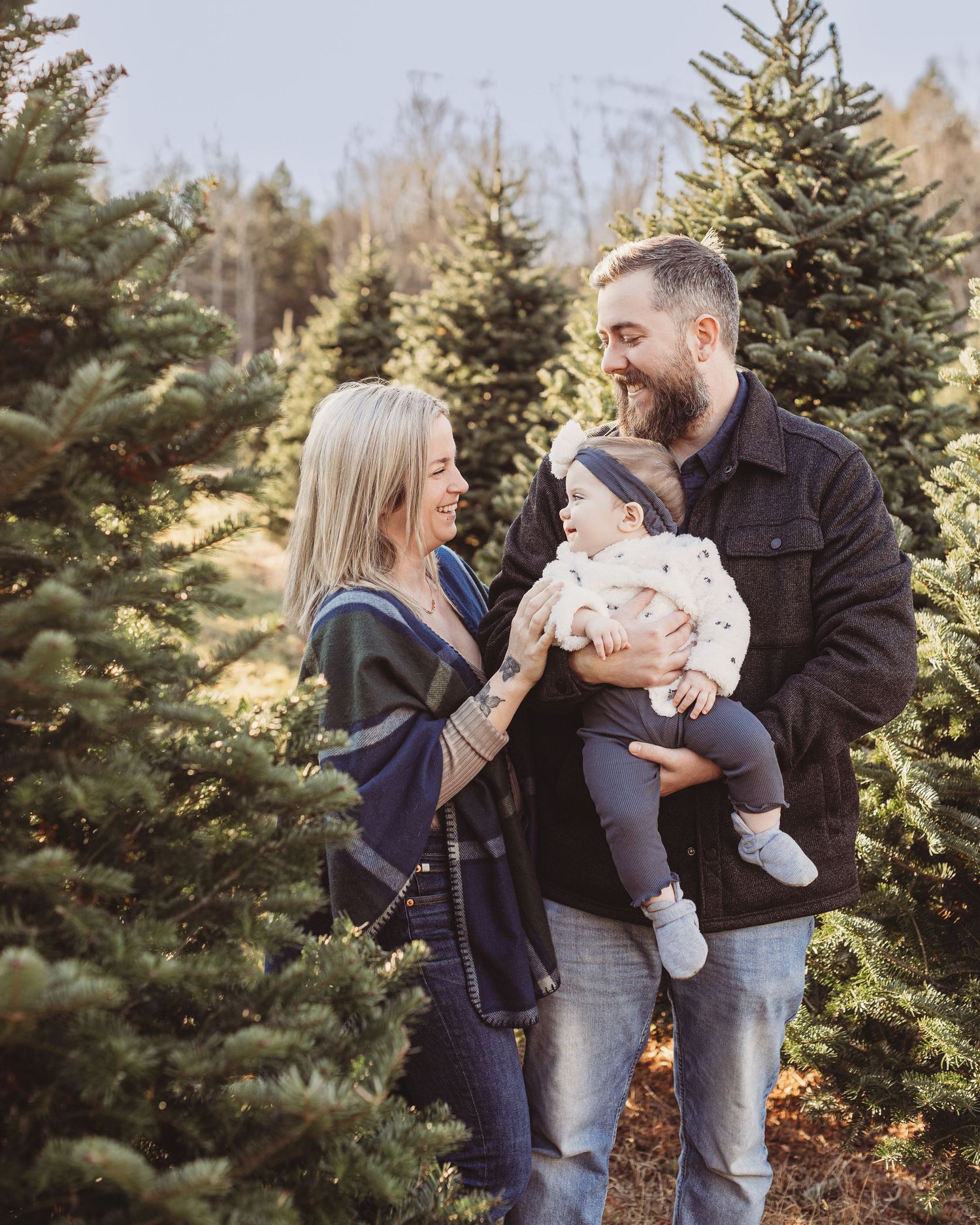 Professional photo of a family smiling