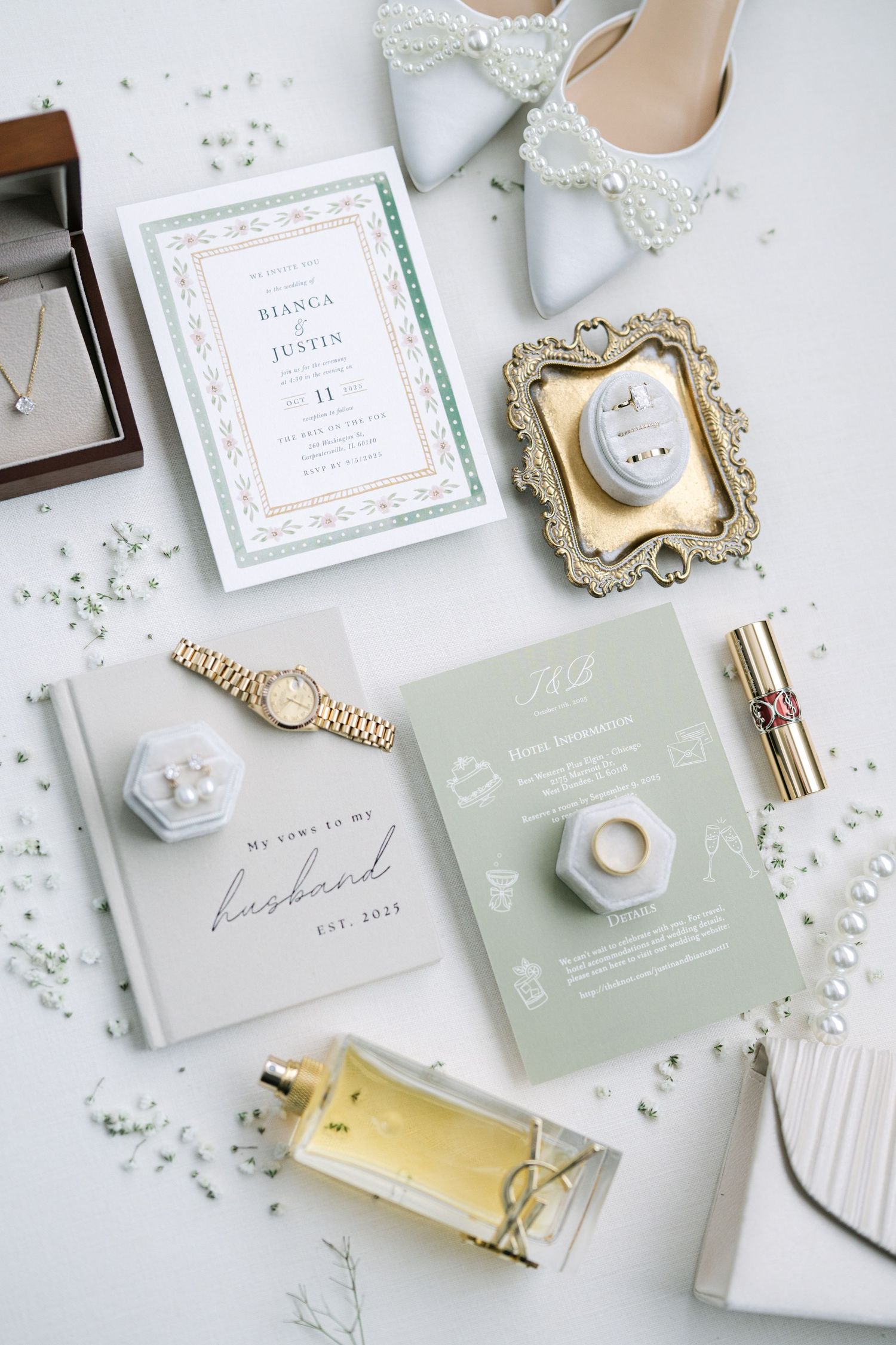 The BRIX on the Fox Wedding - Flatlay Details + Wedding Invitation Suite