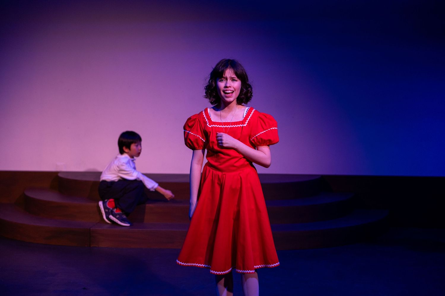 Youth actor in live theatre production in Kirkland.