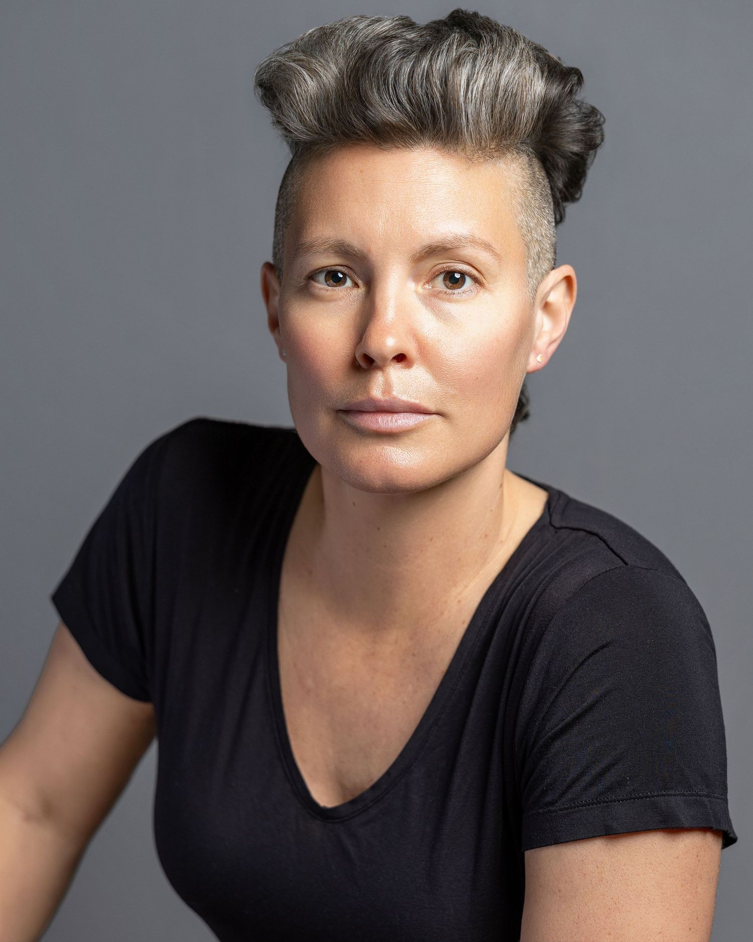 Professional actor headshot portrait with thoughtful expression in Kirkland