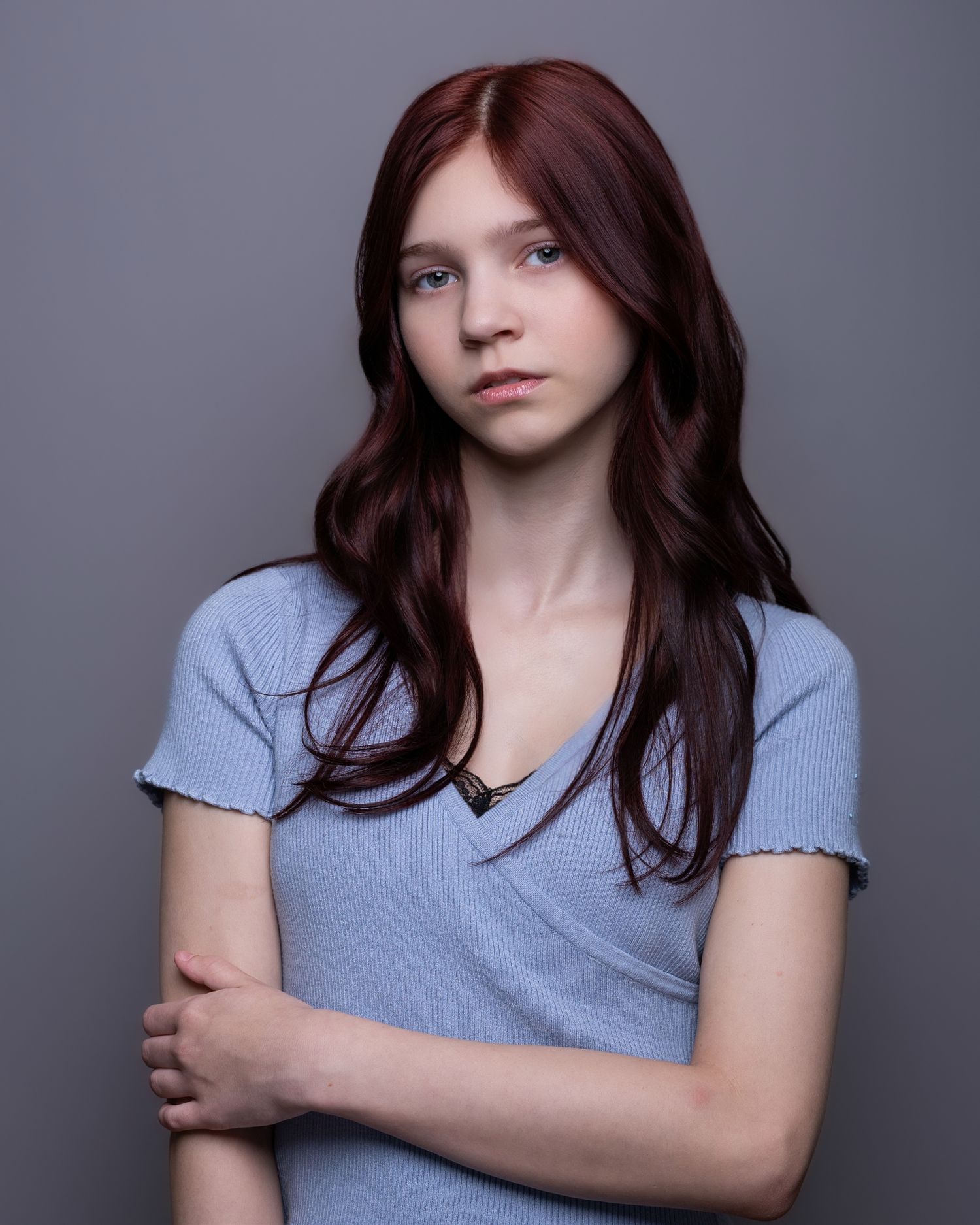Actor headshot portrait with serious expression in Kirkland