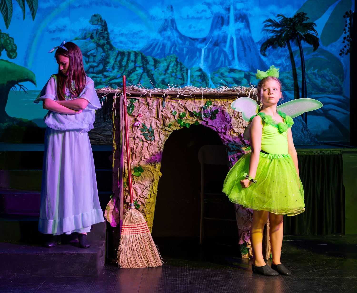 Youth actors performing on stage in Redmond musical theatre