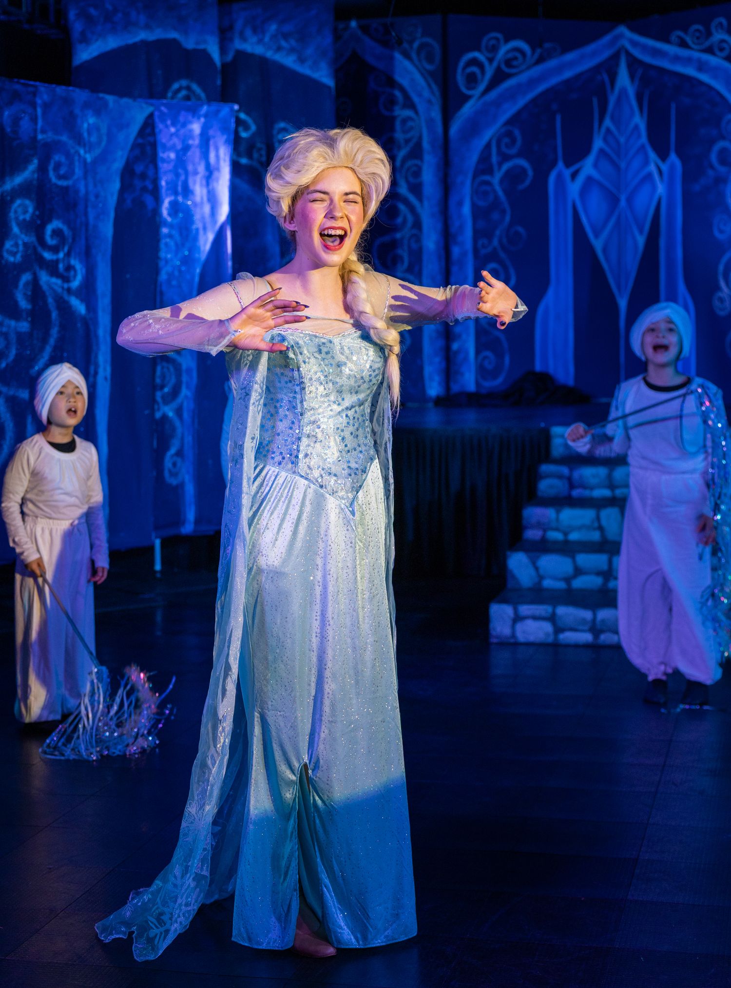 Actor in lead role performing on stage in Kirkland