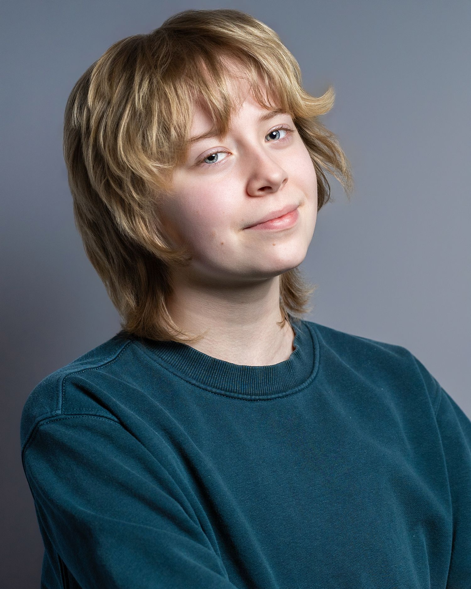 Actor headshot portrait with confident expression in Kirkland