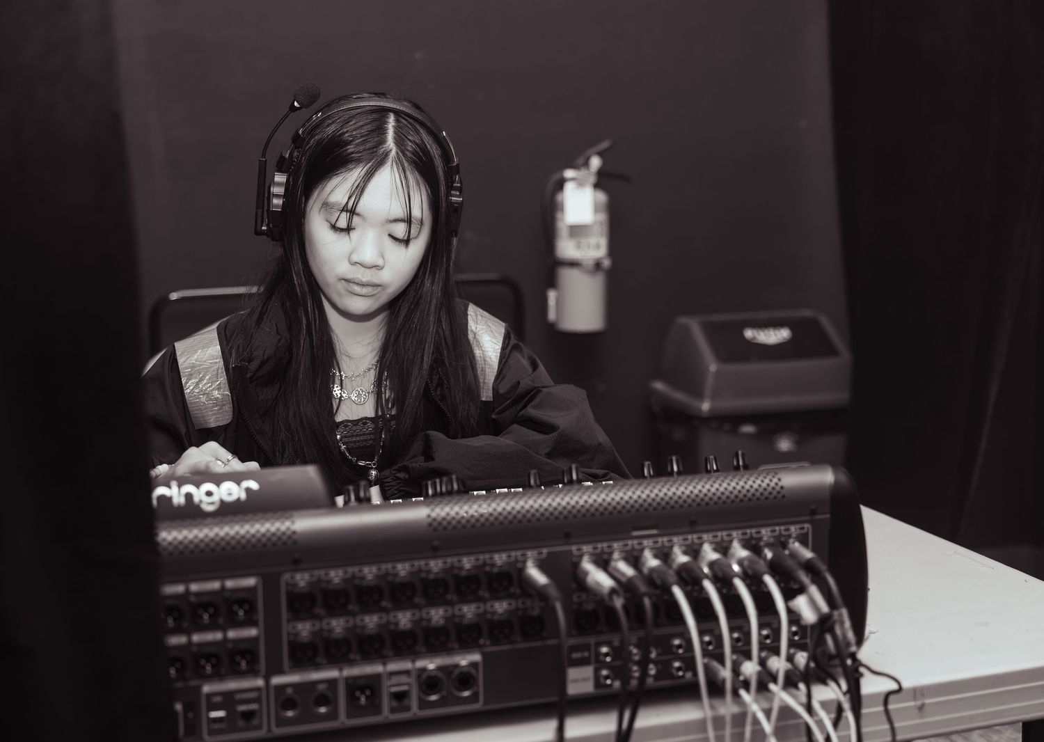 Sound designer during live theatre performance in Kirkland