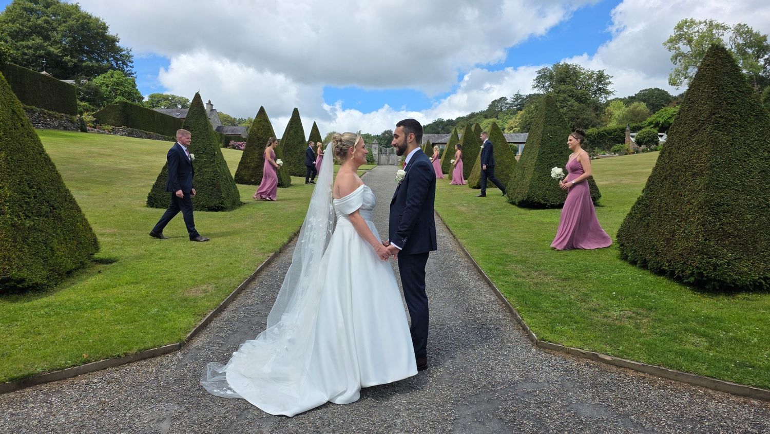 Signature wedding portraits at Plas Cadnant Hidden Gardens, Menai Bridge, Anglesey by Martin Japheth