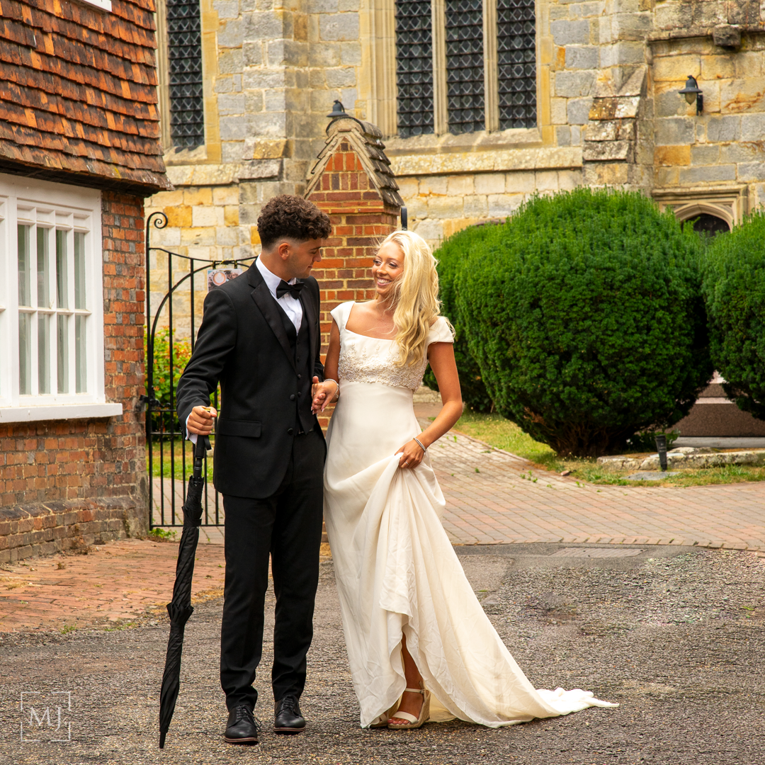 Bride and groom portraits at Ruthin Castle