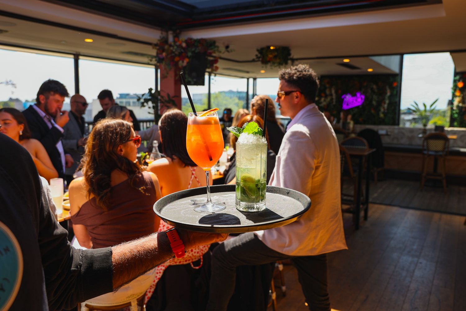Cocktails in the sun at Mr. Brightside Rooftop Bar