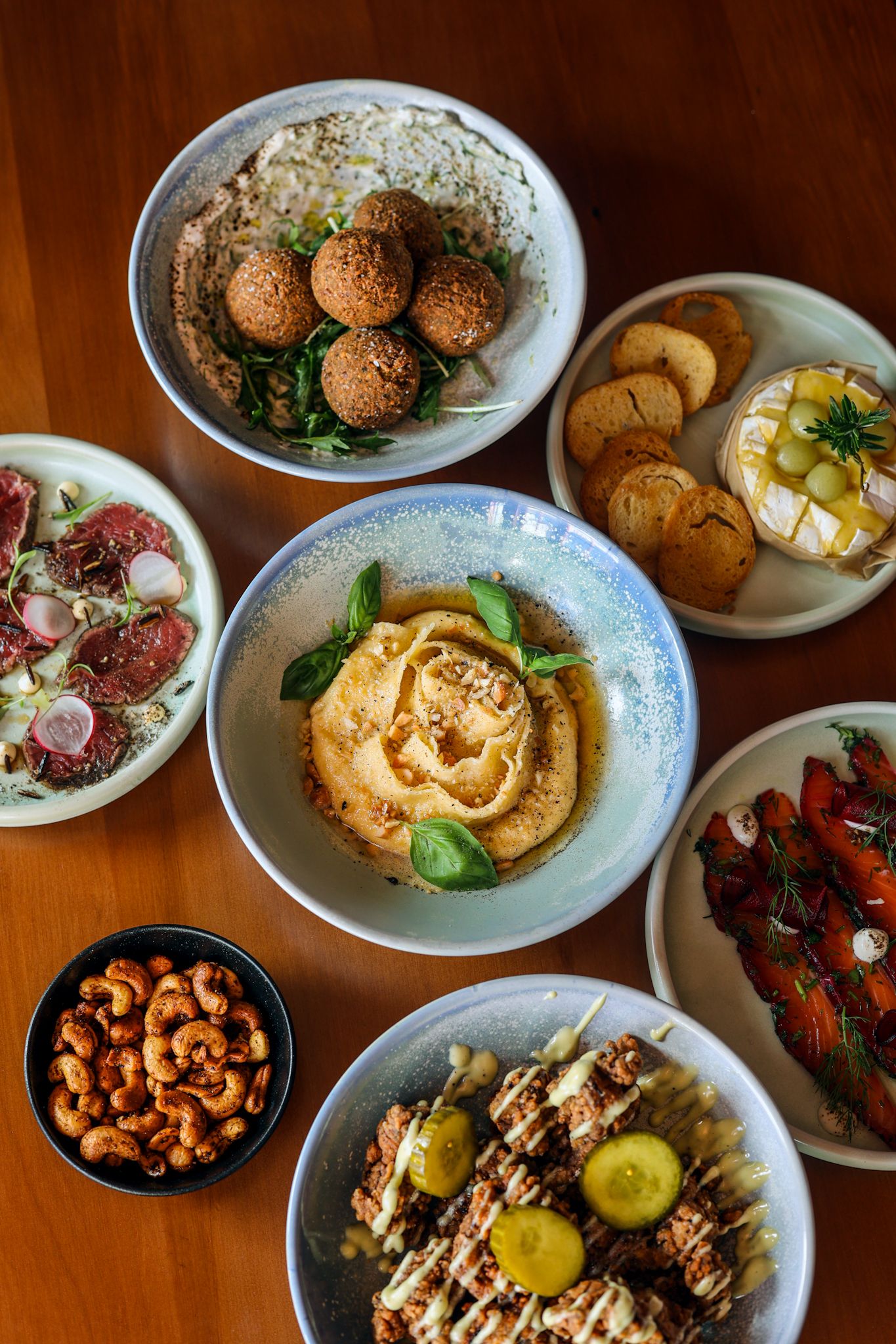 Selection of food plates to share at Gin Gin, Christchurch