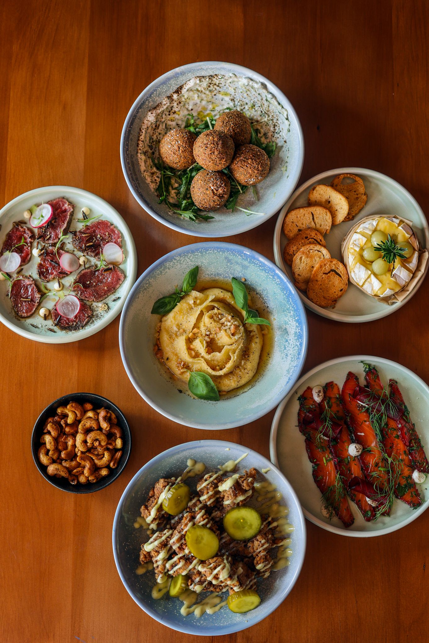 Selection of food plates to share at Gin Gin, Christchurch