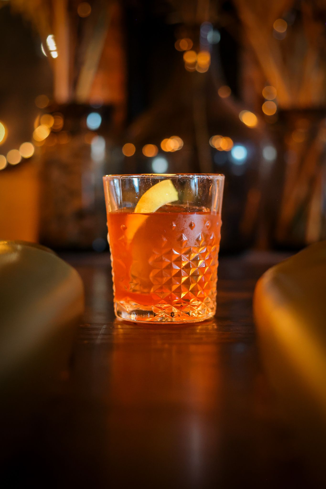 Old fashioned cocktail at Boo’s bar Christchurch