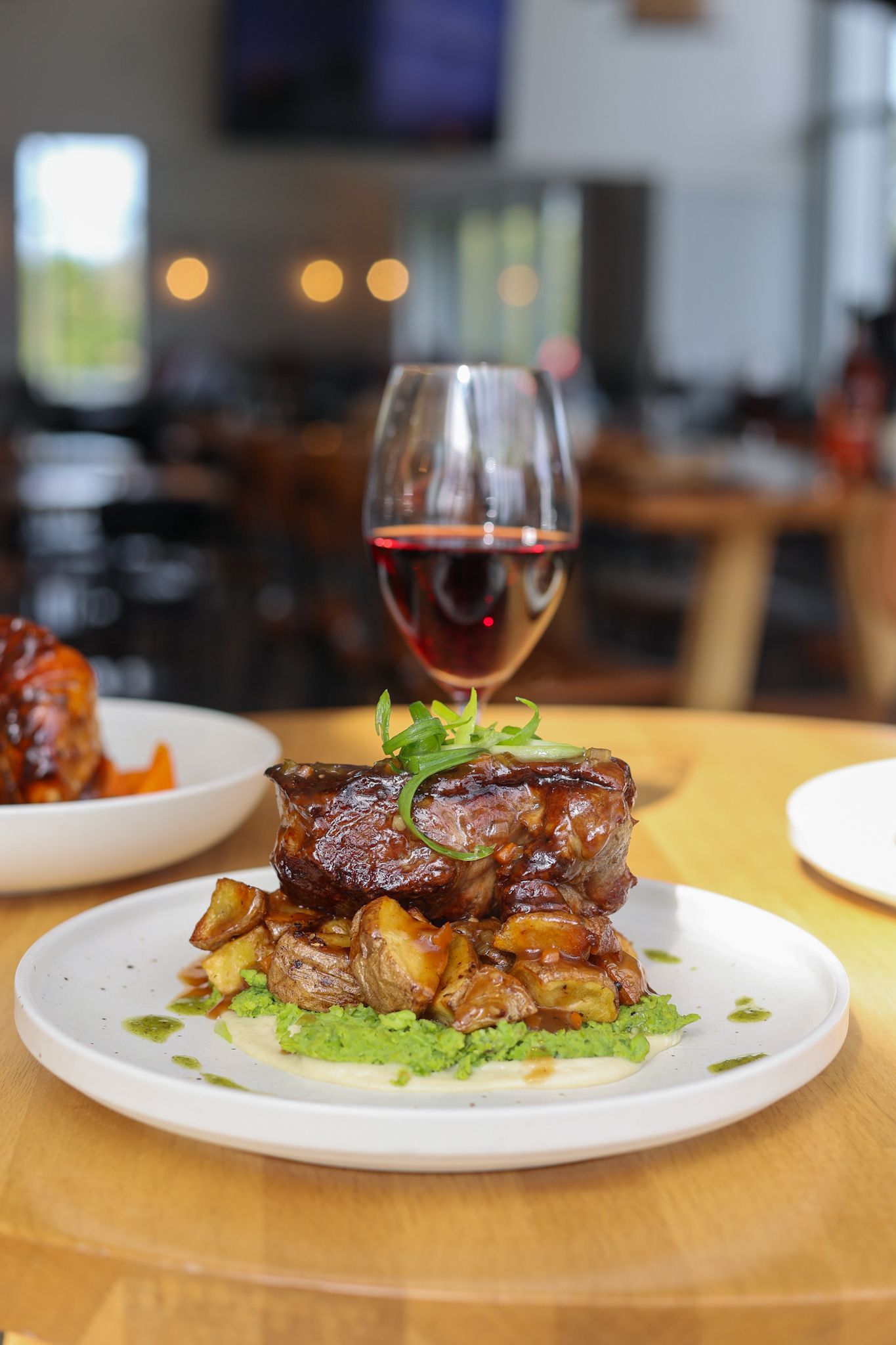 Steak and red wine at Thirsty Acres, Kirwee