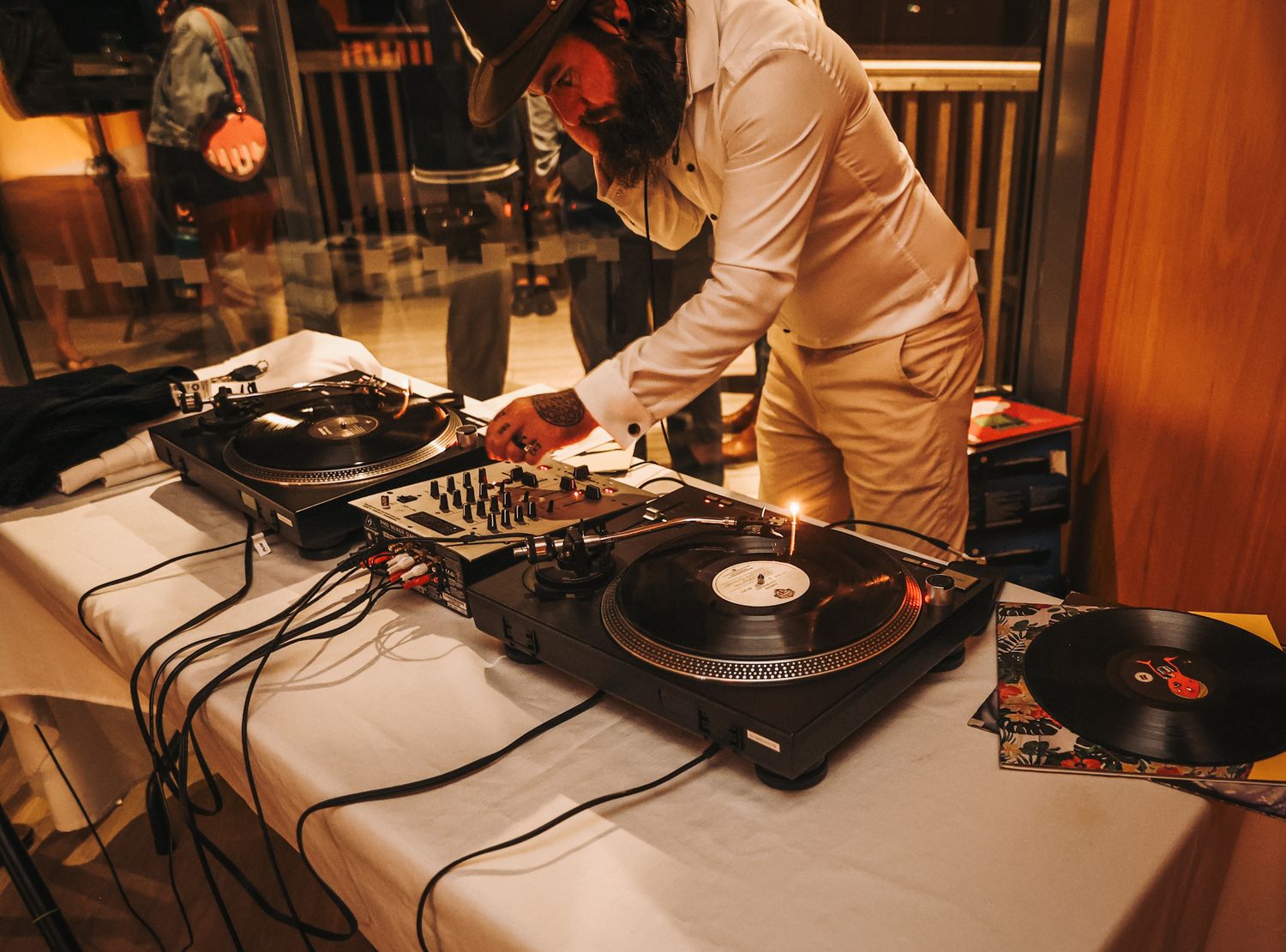 Vinyl Dj at a wedding ceremony
