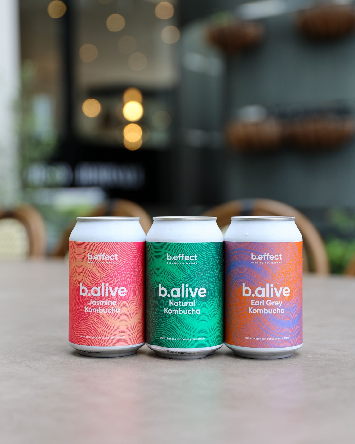 B.effect can selection from Wanaka’s B.alive kombucha range