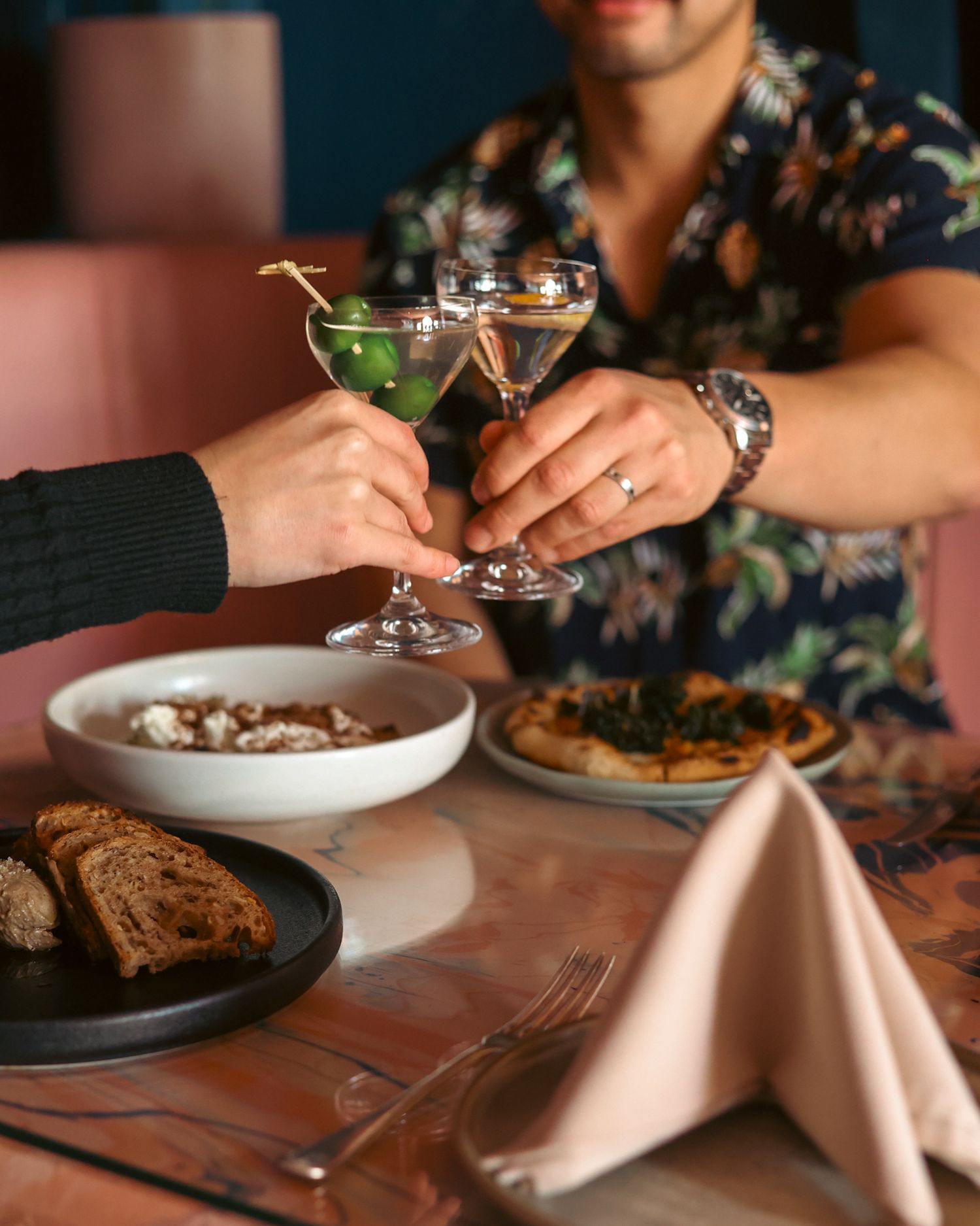 Cheersing a few Gin martinis at Gin Gin Christchurch.