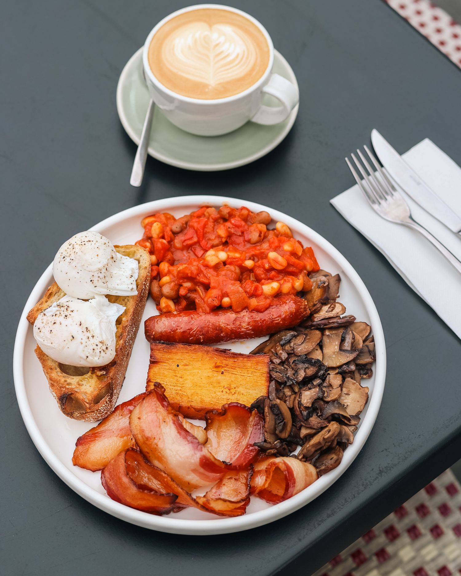 Classic full English breakfast at Brigittes Merivale