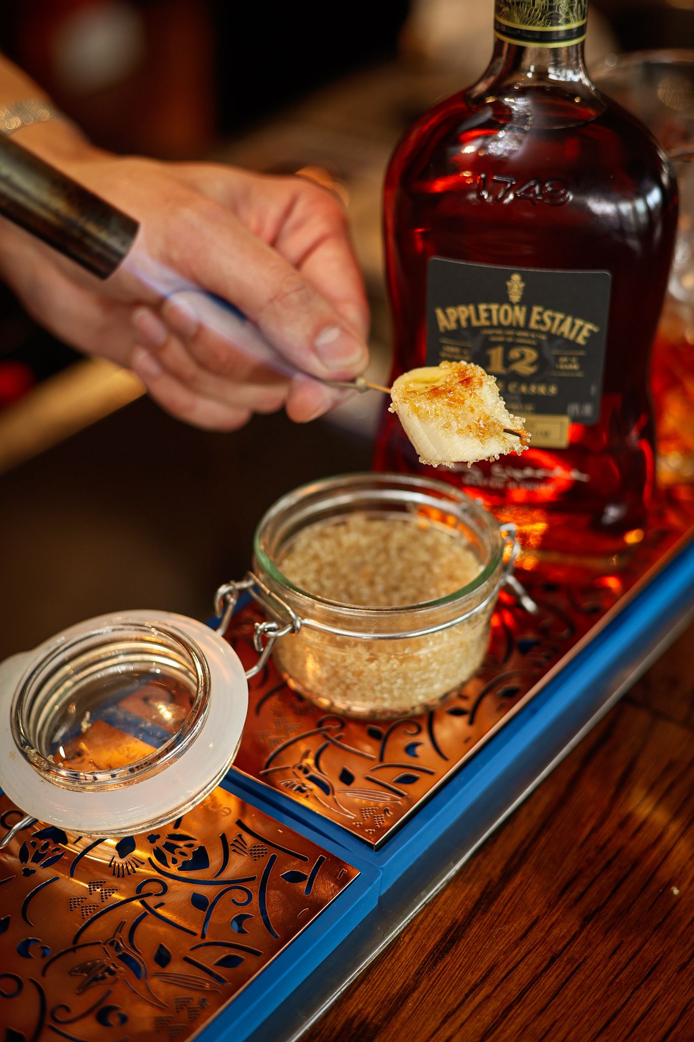 Banana flambé with Appletons rum