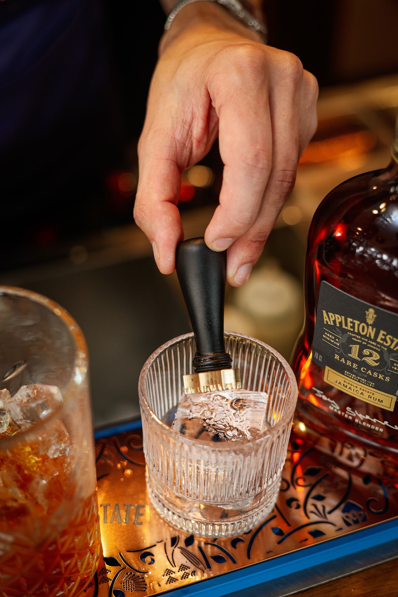 Appletons rum cocktail ice stamp