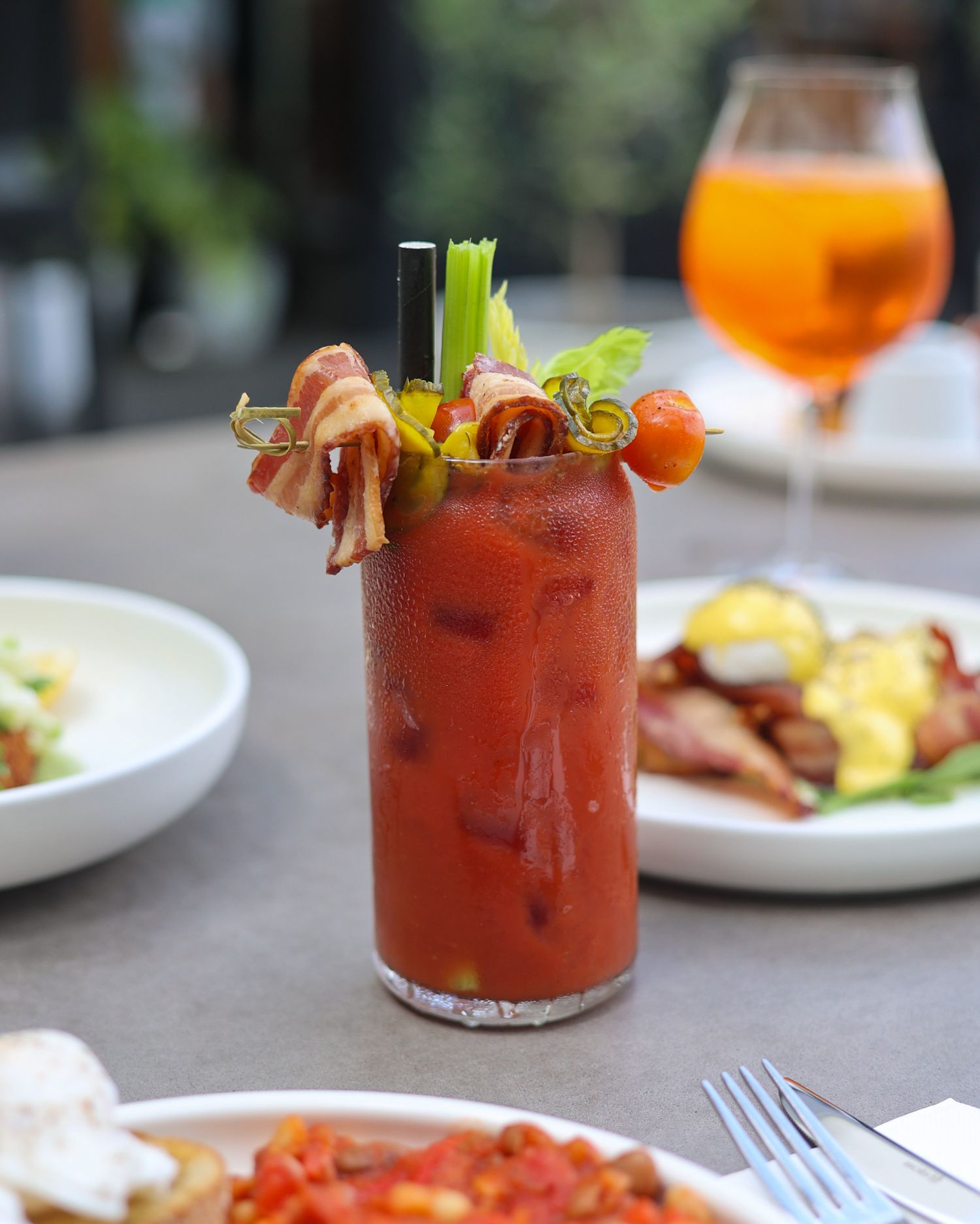Bloody Mary with bacon at Brigittes Merivale
