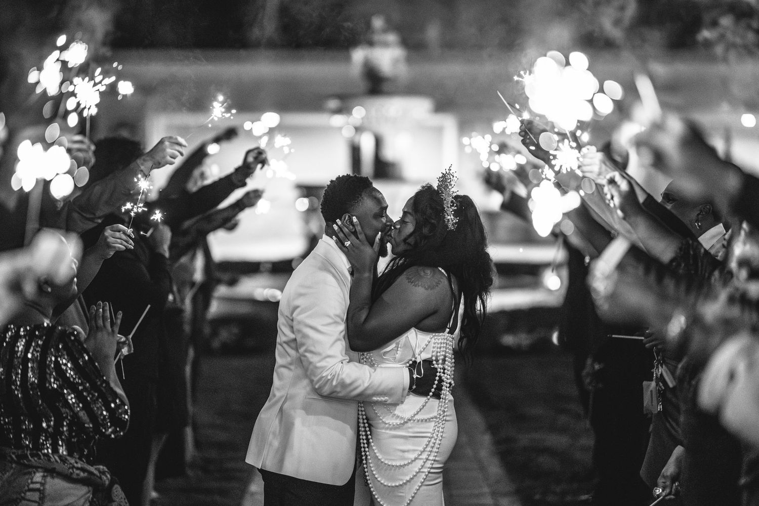 sparkler exit at wedding