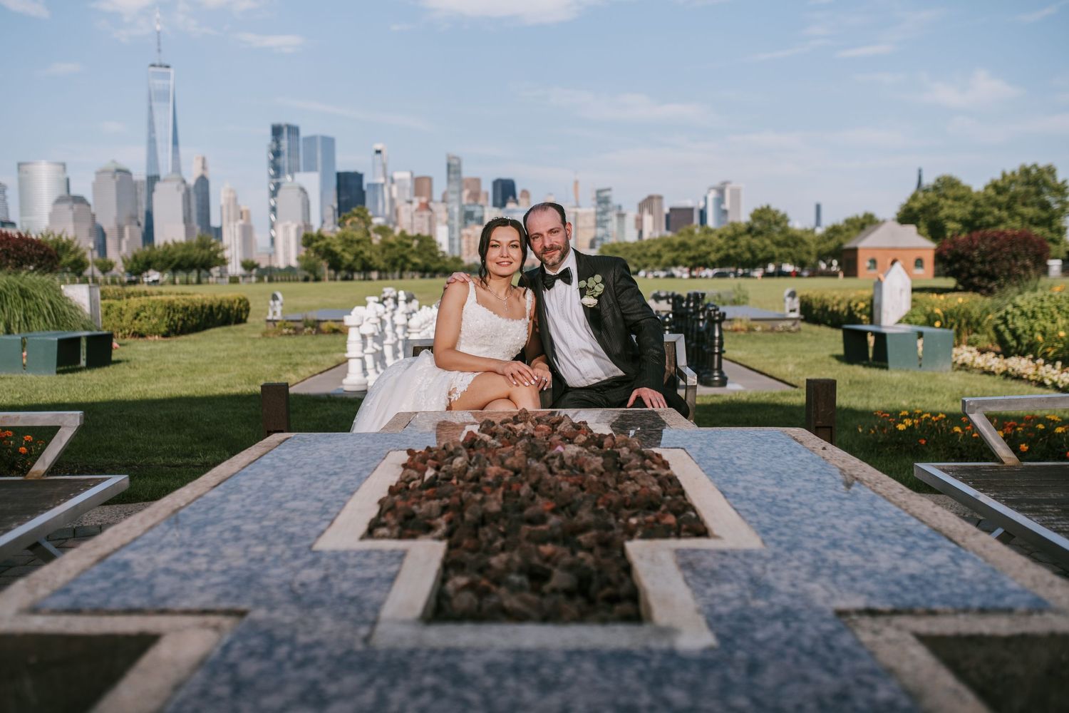 city skyline wedding portrait nyc