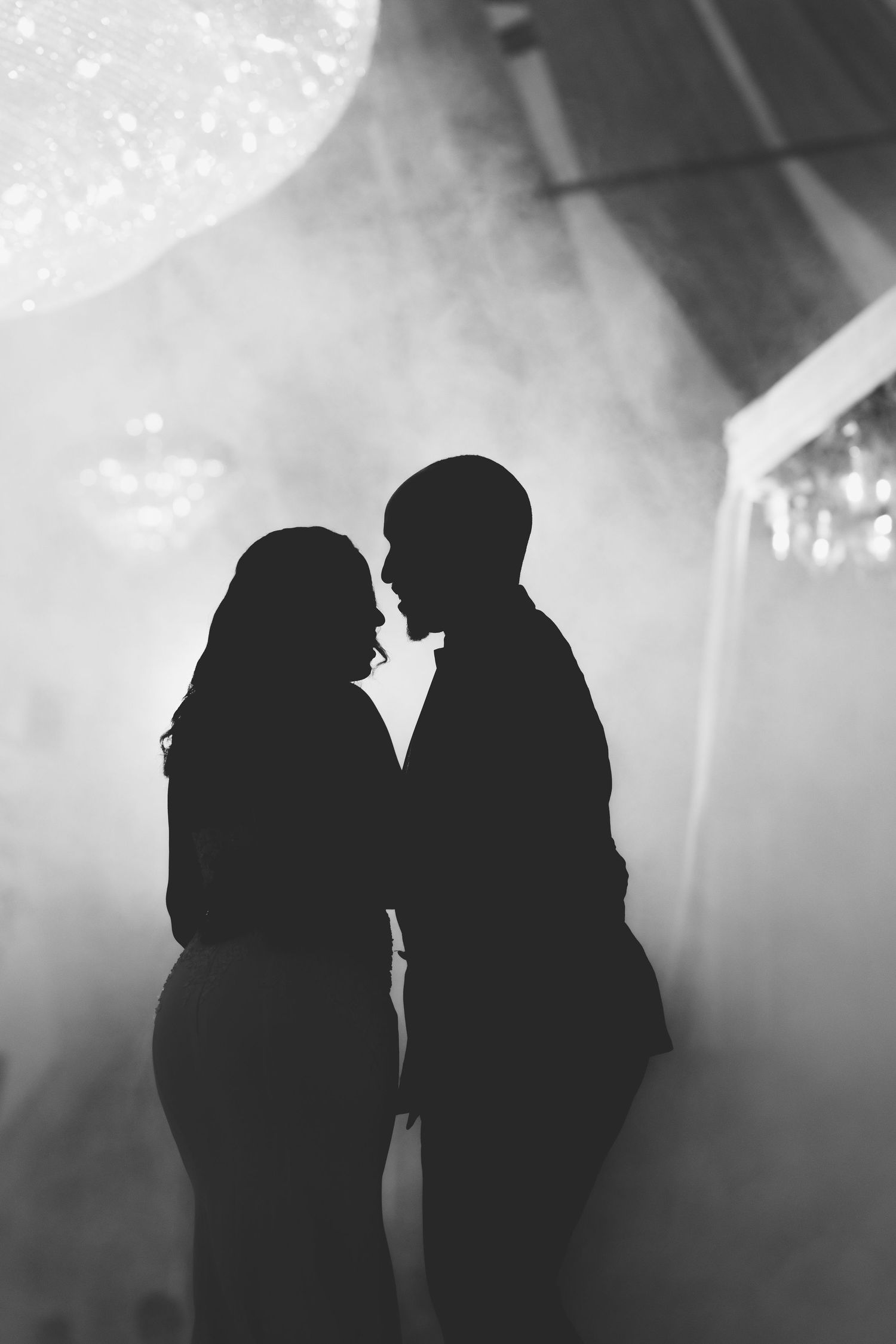 black and white wedding photo
