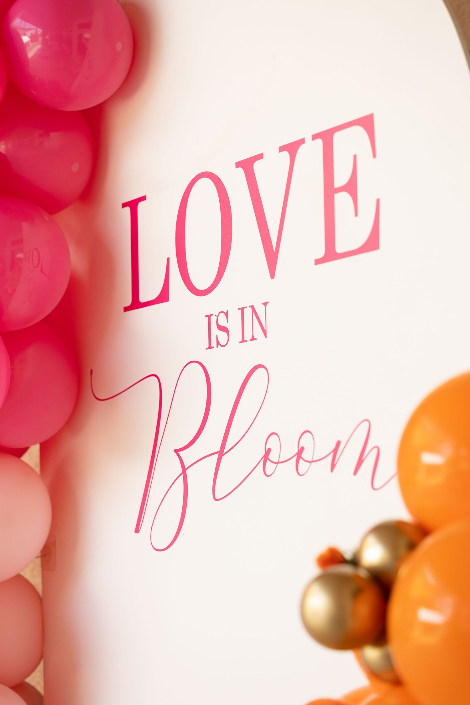 love is in bloom bridal shower backdrop