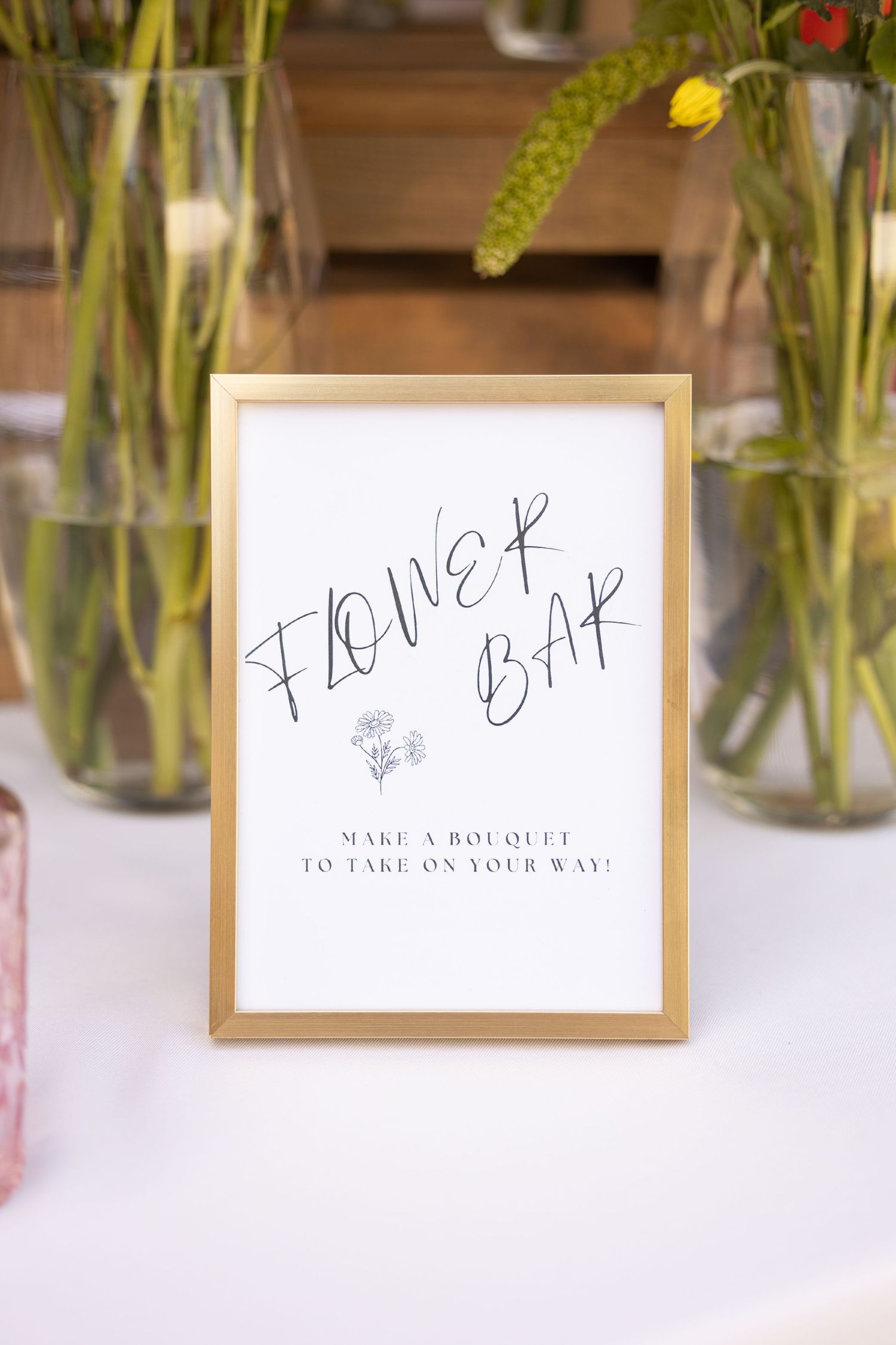 flower bar table sign