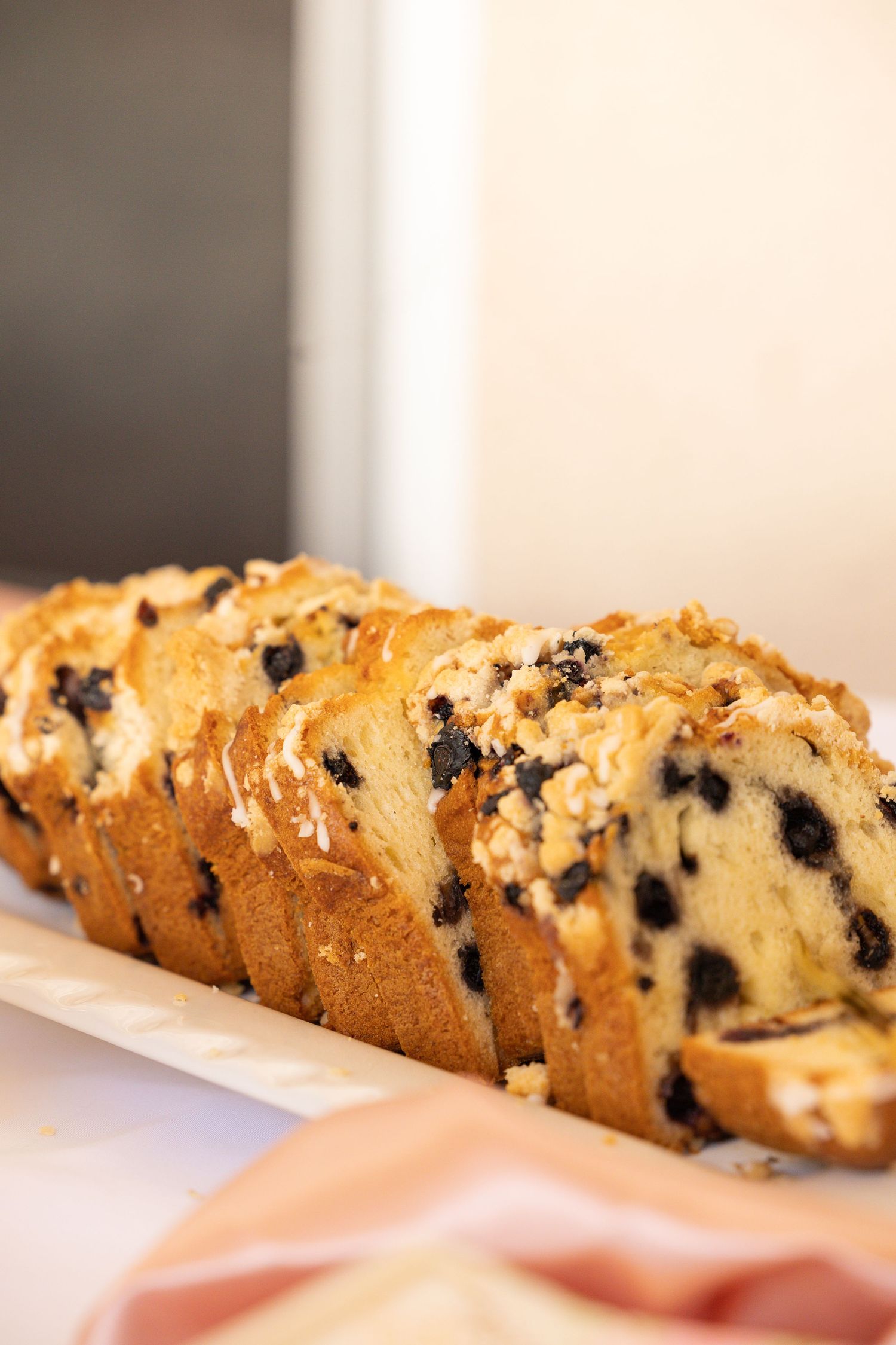 blueberry toast on a serving tray