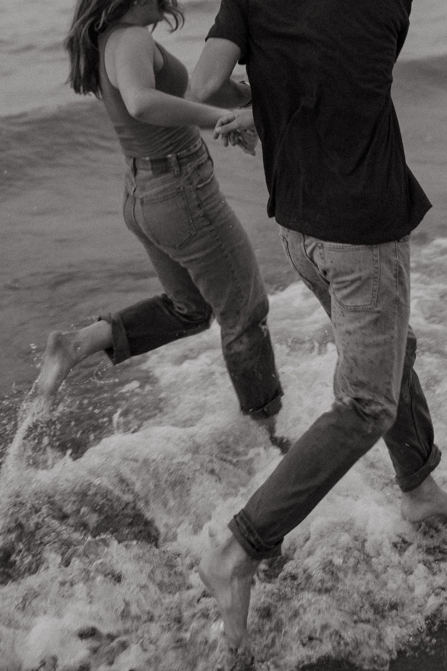 A candid, documentary-style engagement session in Central Illinois and Chicago with a dreamy, filmy edit. The photo captures real moments an