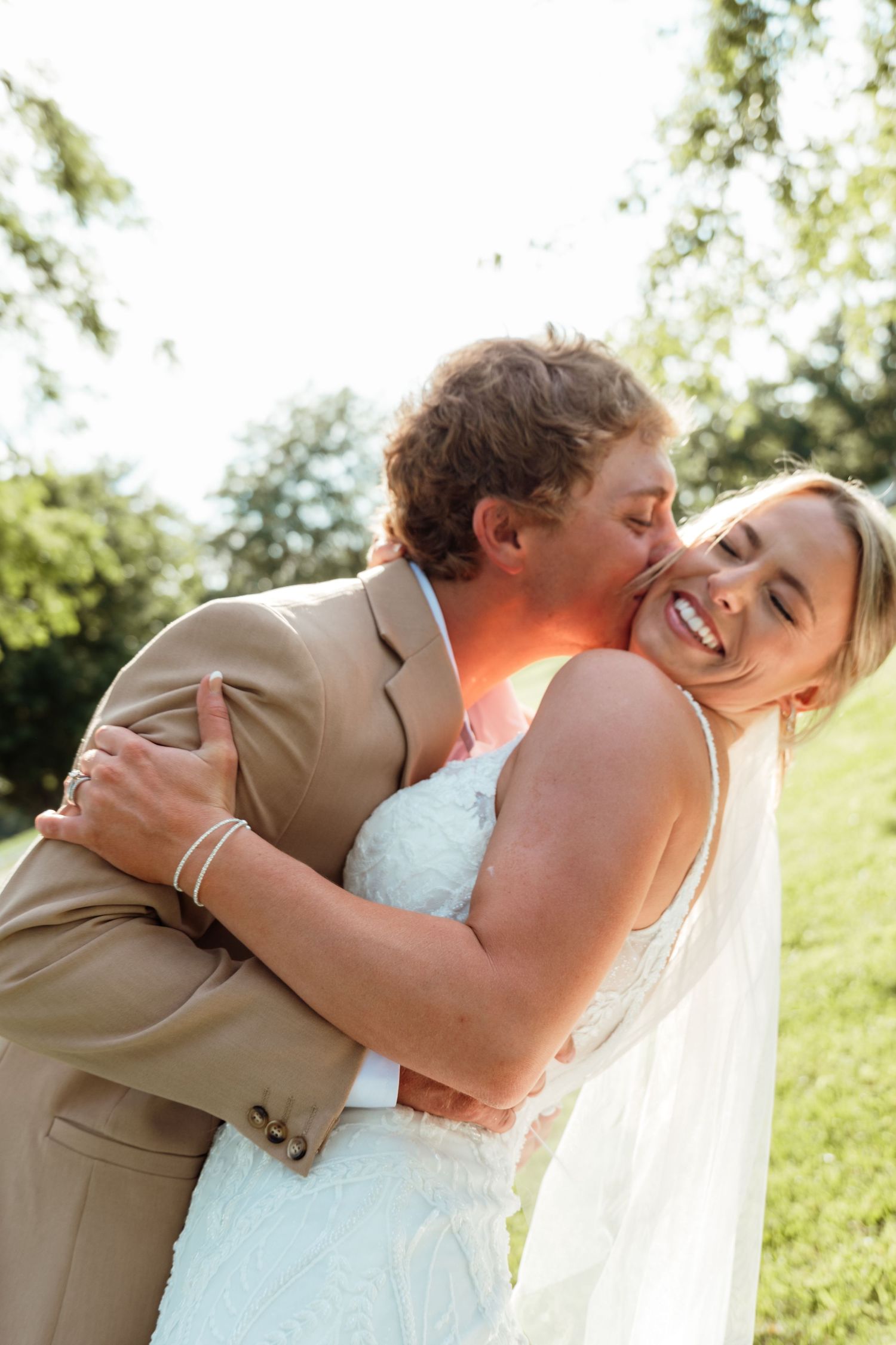 bride and groom portrait from Altamont, Illinois wedding