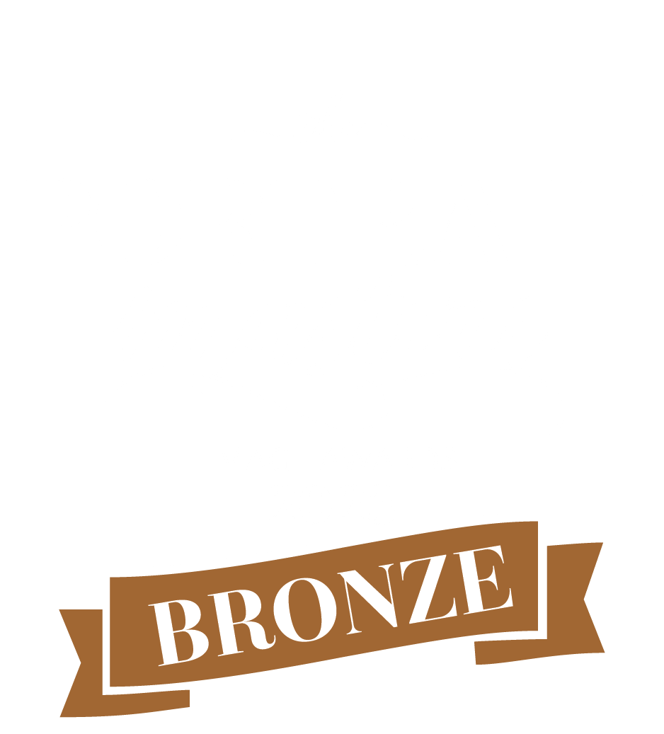 Bronze ribbon banner design element in metallic brown color.