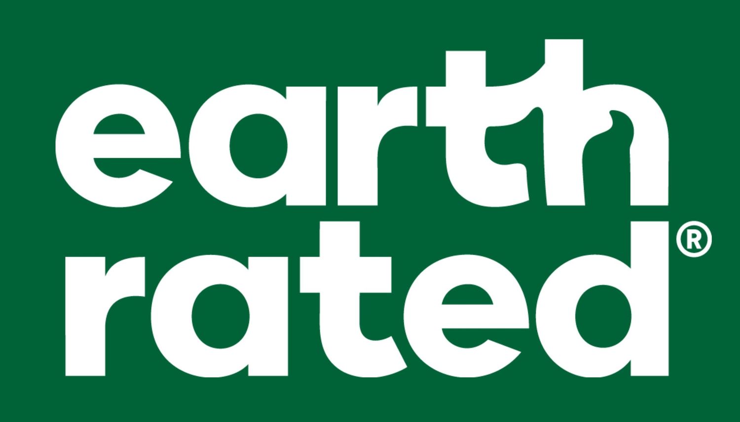 Earth Rated logo in white bold text on a green background, featuring the registered trademark symbol.