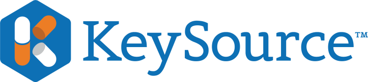 KeySource company logo featuring blue hexagonal design with white text.