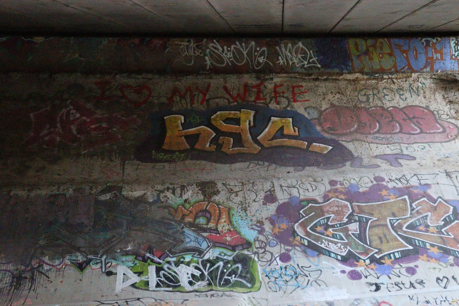 Spray paint under bridge