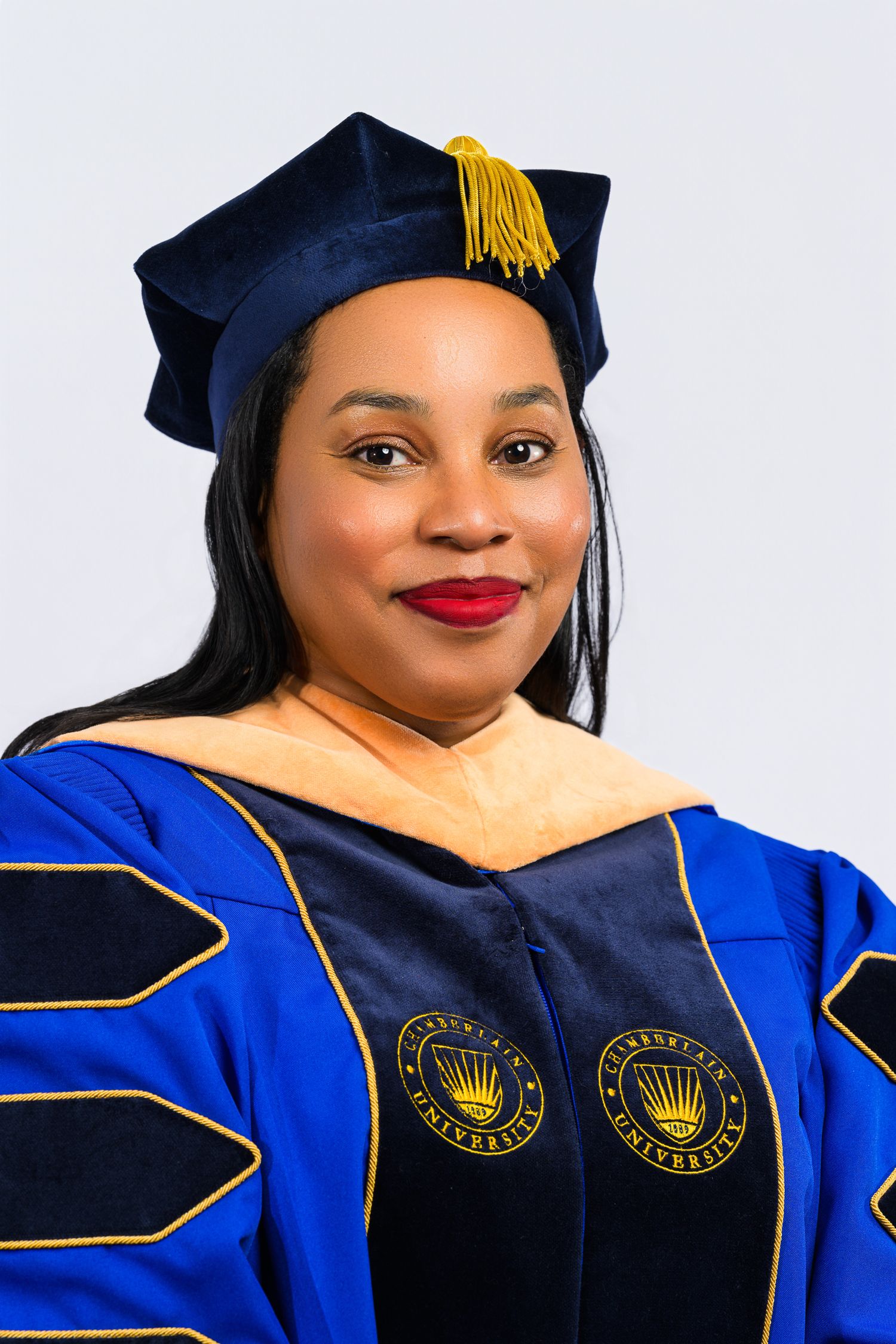 Chamberlain University DNP graduation portrait in San Antonio, Texas