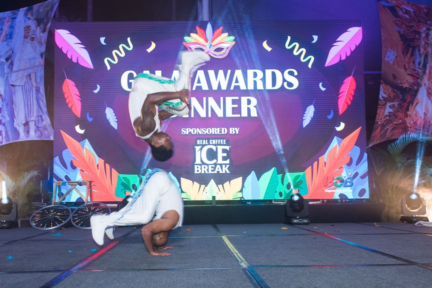Breakdancer performing at Gala Awards Dinner sponsored by Ice Break.