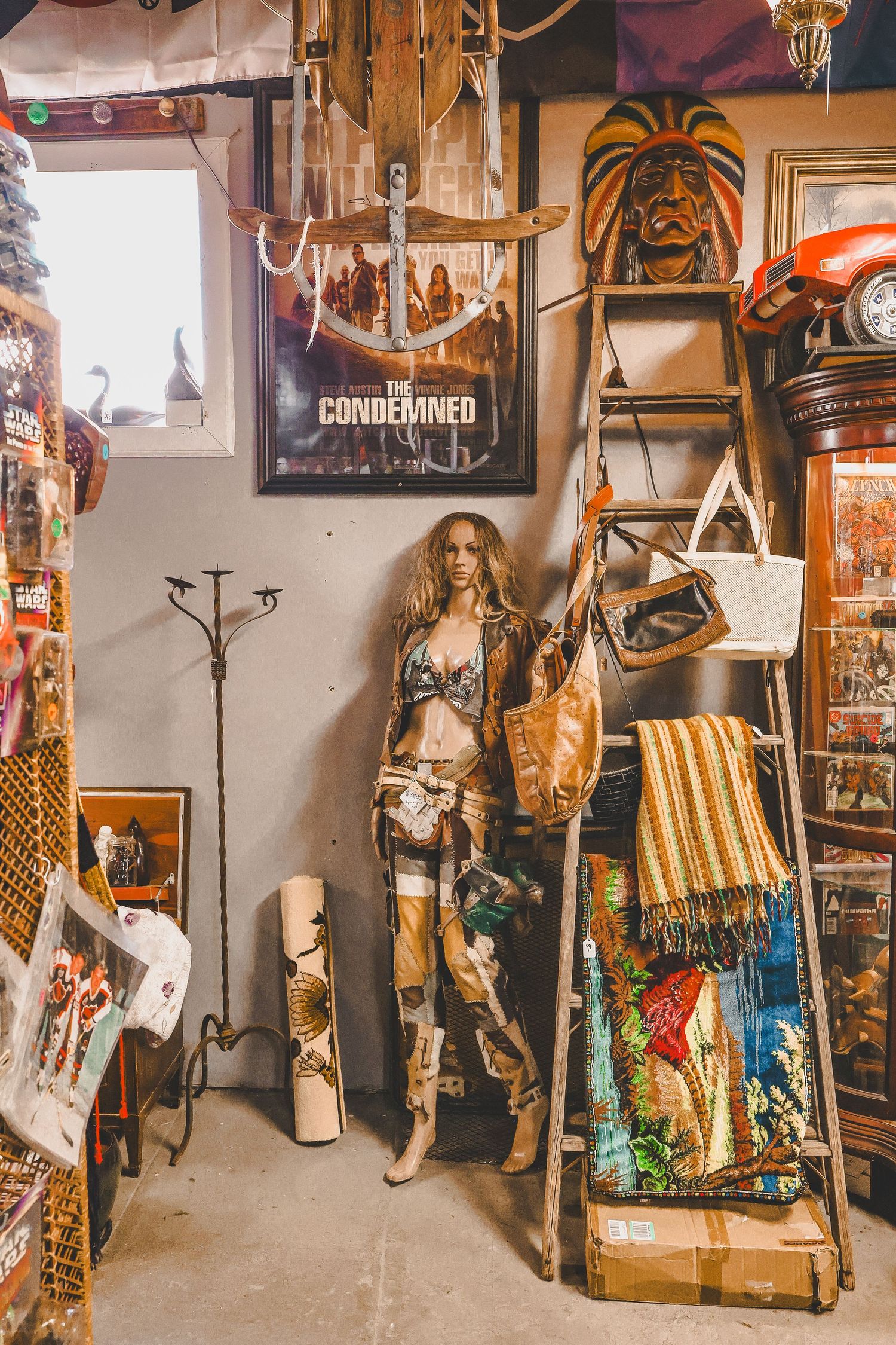 Stylized mannequin in a vintage shop