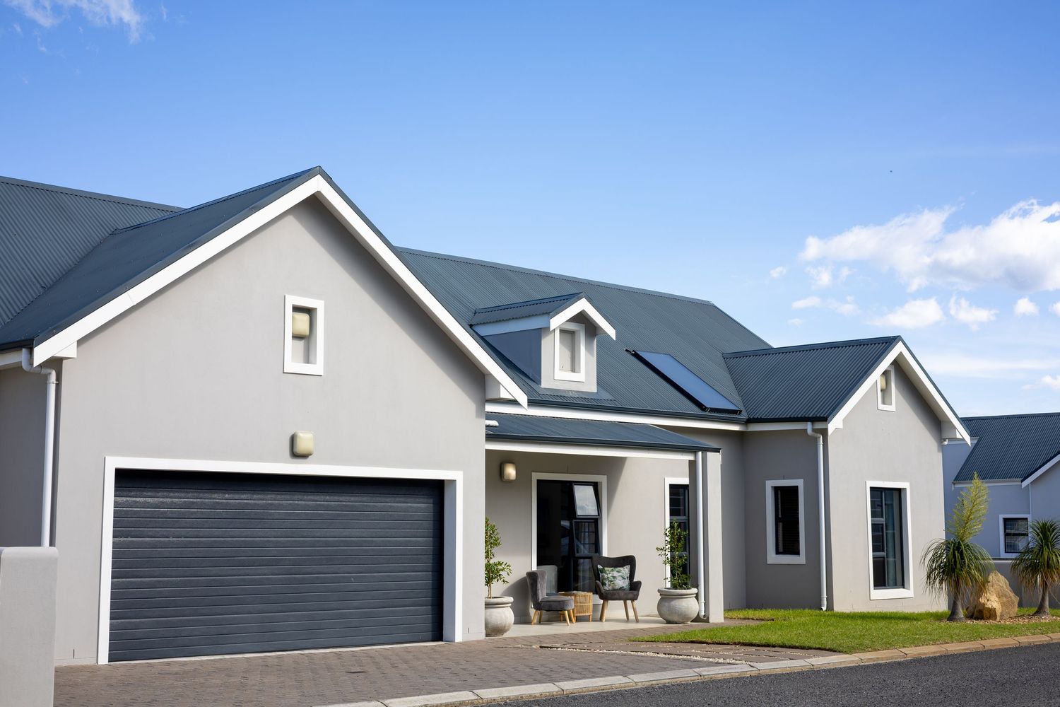Modern house on a bright sunny day