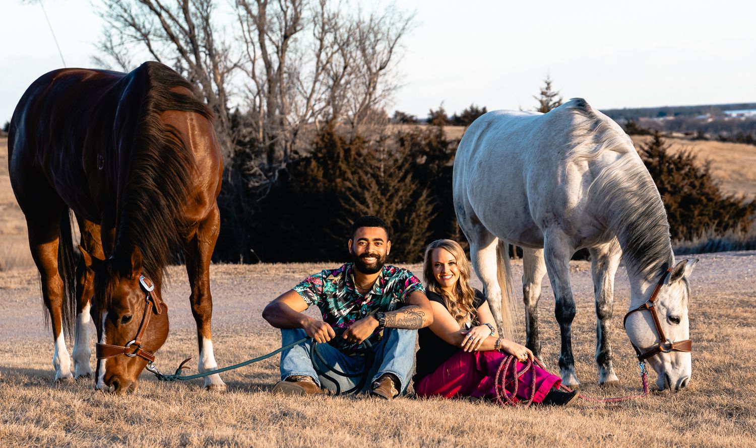 Couple session with horses.