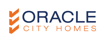 Three corporate logos for Oracle, Oracle Cloud, and City Homes displayed horizontally in orange and navy blue colors.