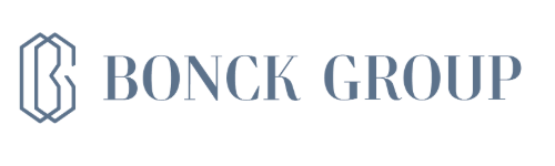 Professional business logo for Bonck Group featuring a hexagonal design in blue and gray tones.