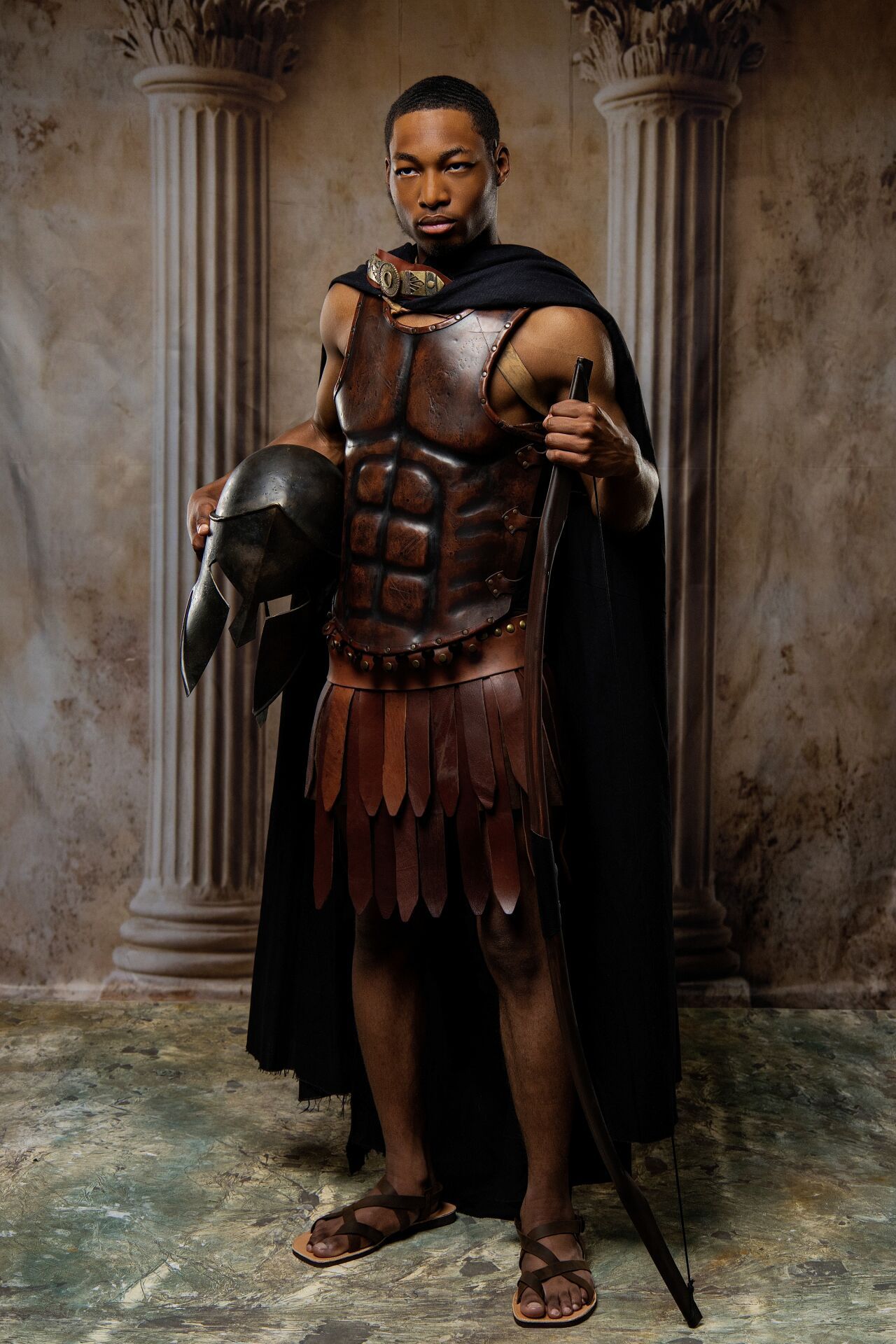 Ancient Greek warrior costume photoshoot in Athens with Ares styling and professional GreekClick portraits.