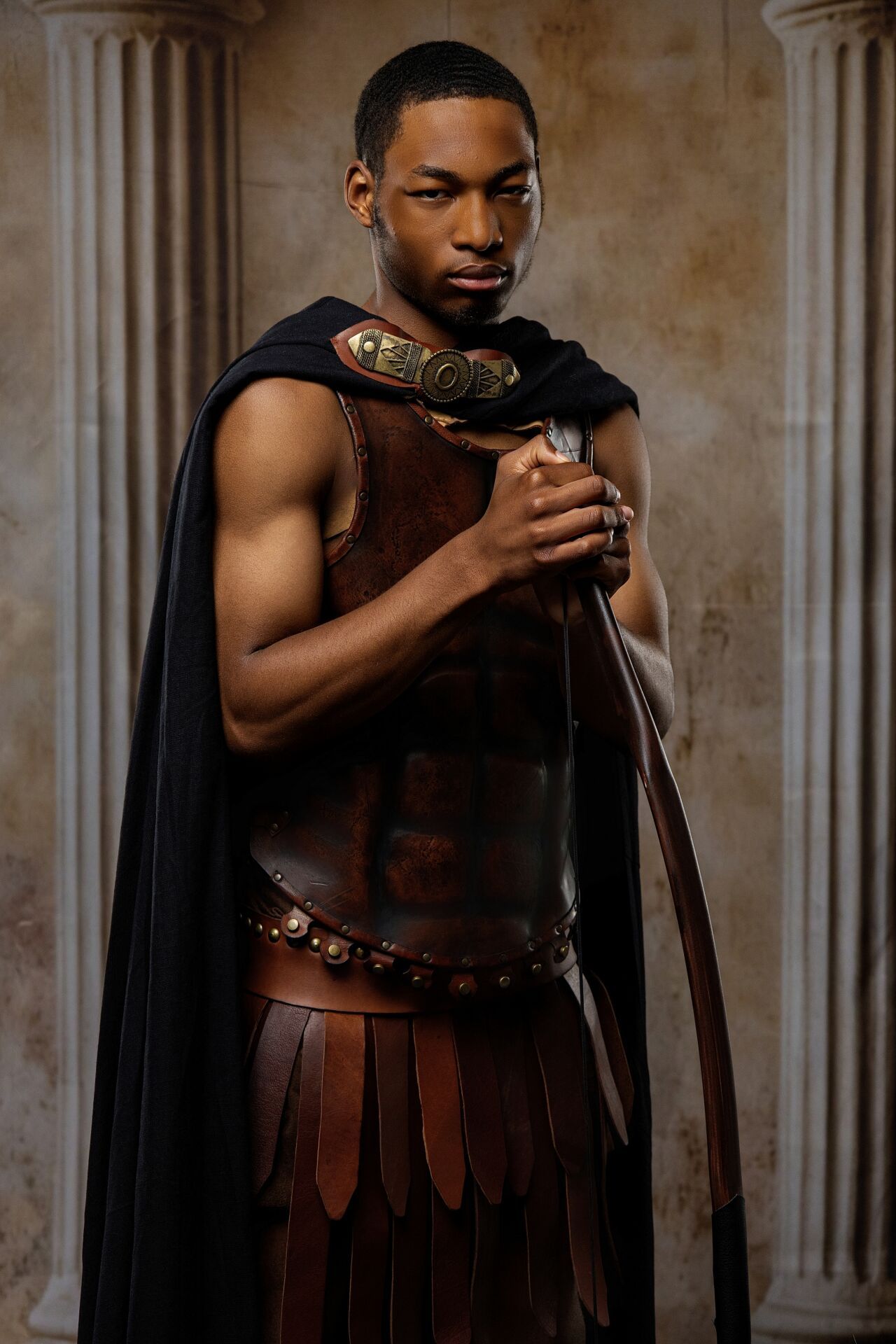 Ares mythology warrior experience in Athens with Ancient costumes, cinematic lighting and GreekClick portraits.
