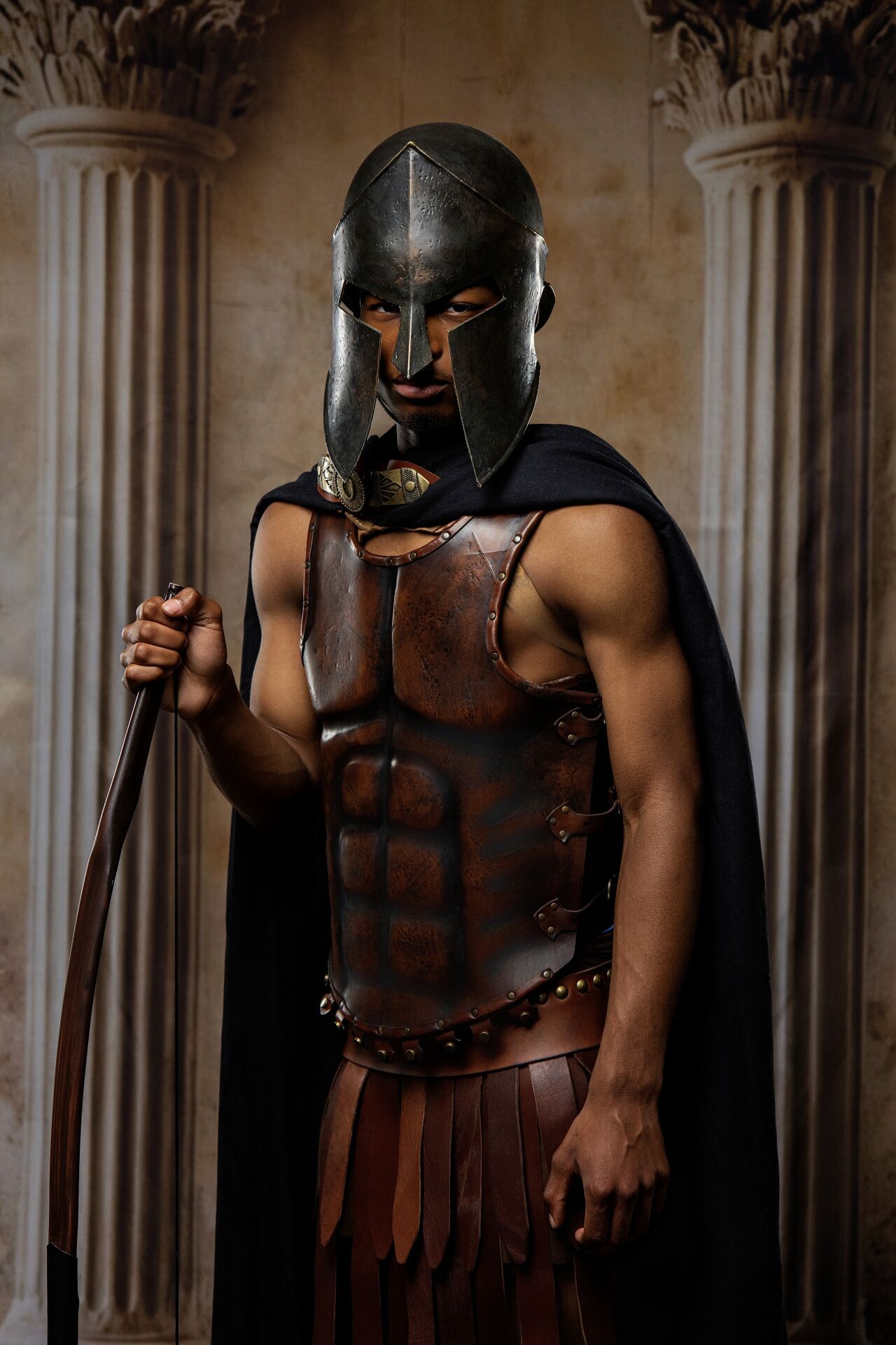 Dress as Ares in Athens with Greek god warrior costume, mythology experience and cinematic GreekClick photography.