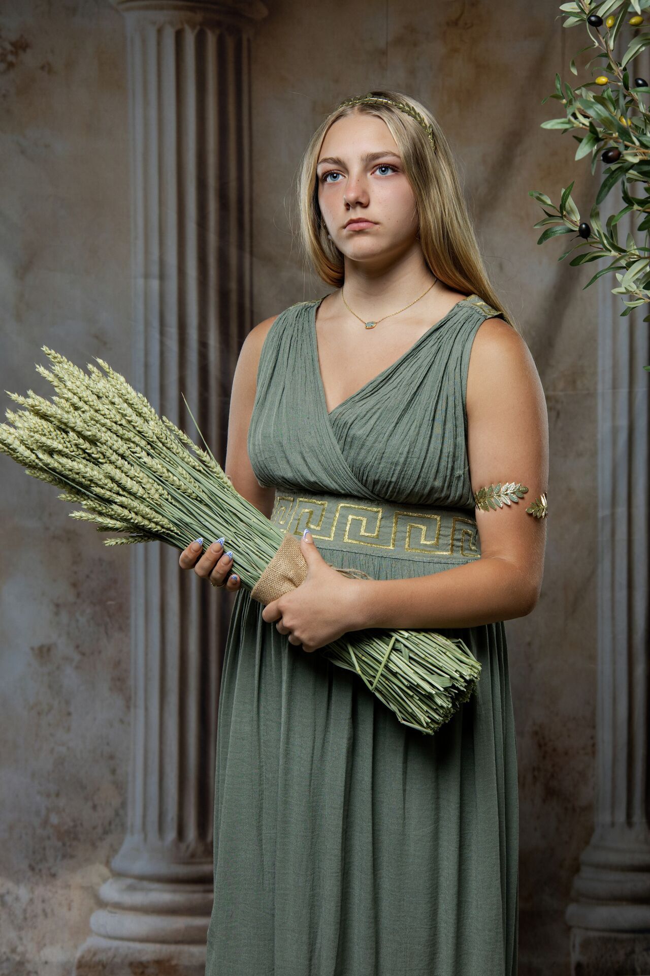 Demeter and Persephone mythology photoshoot in Athens with Greek goddess styling and cinematic GreekClick portraits.