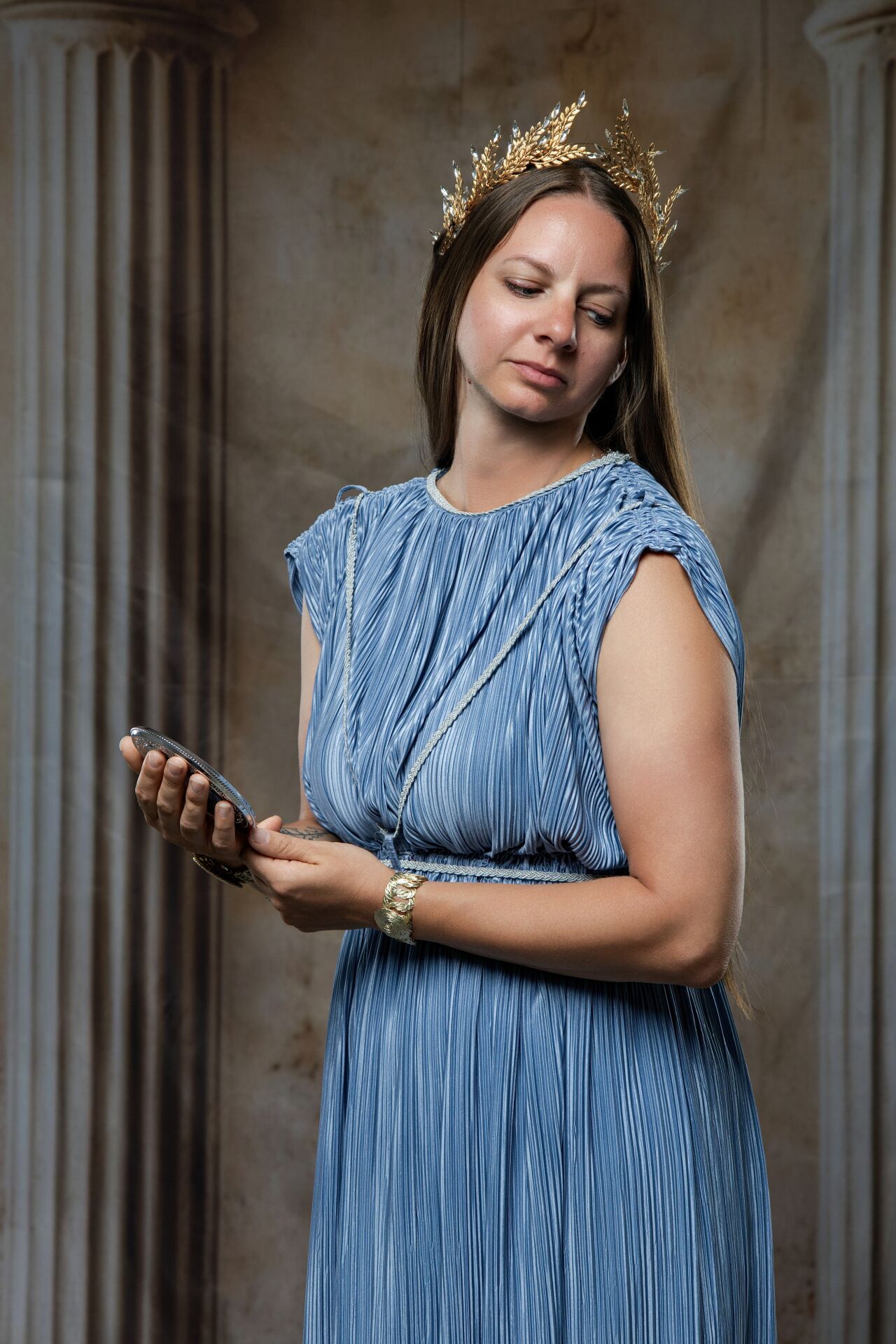 Spartan warrior photoshoot in Athens with Ancient armor, heroic styling and cinematic GreekClick portraits.
