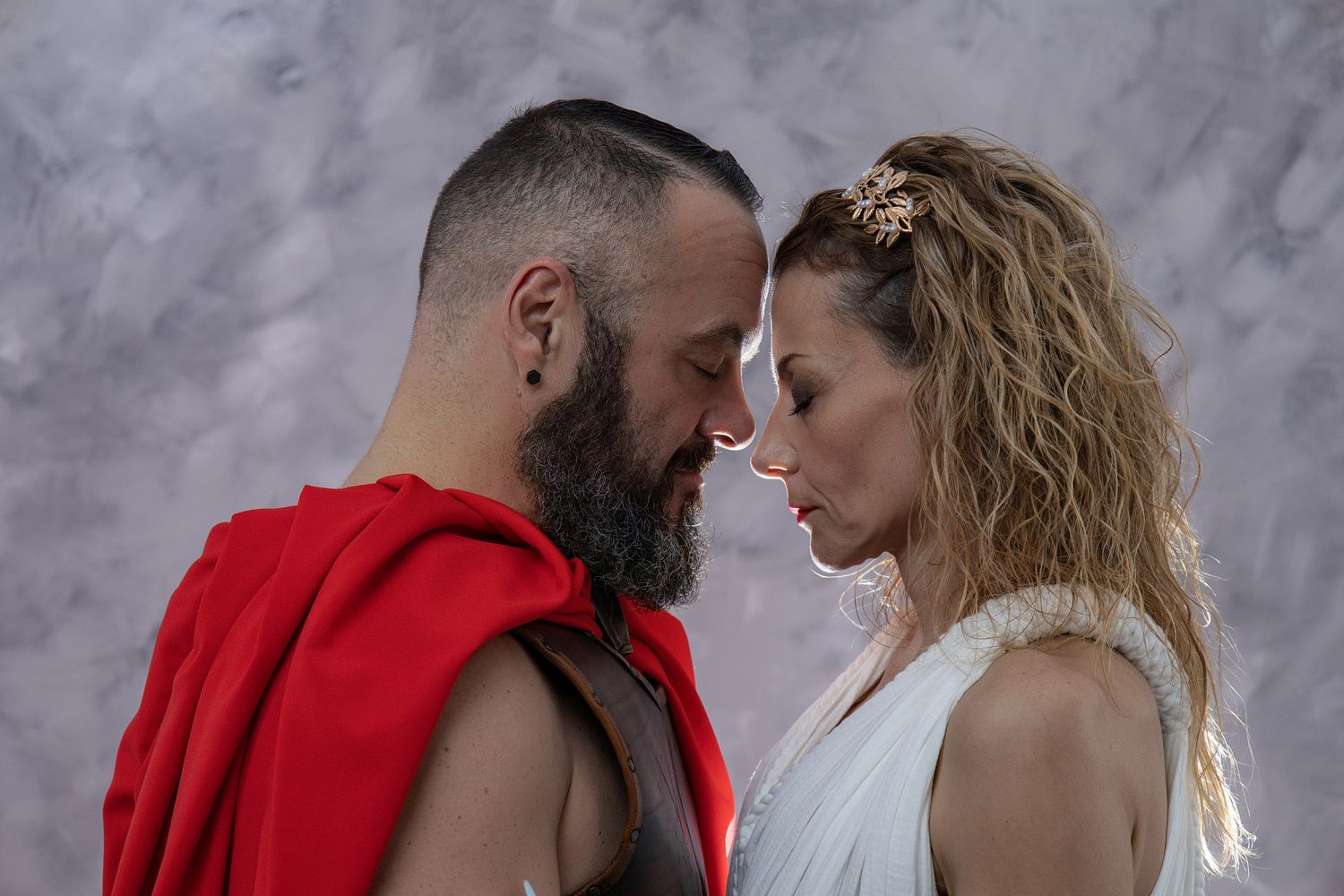 Feel like royalty from the past: Your professional photo as an ancient Greek couple with authentic costumes and accessories in Athens.