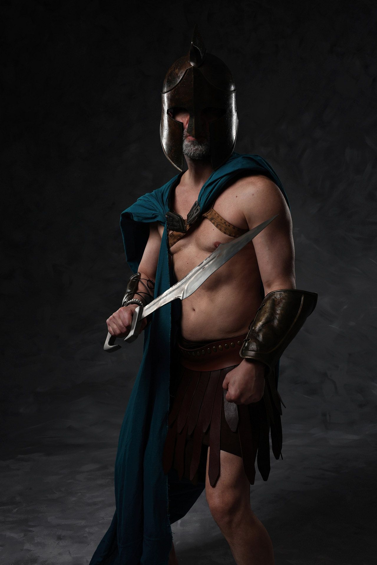 Themistoklis warrior portrait in Athens inspired by Greek history, battles and cinematic GreekClick photography.