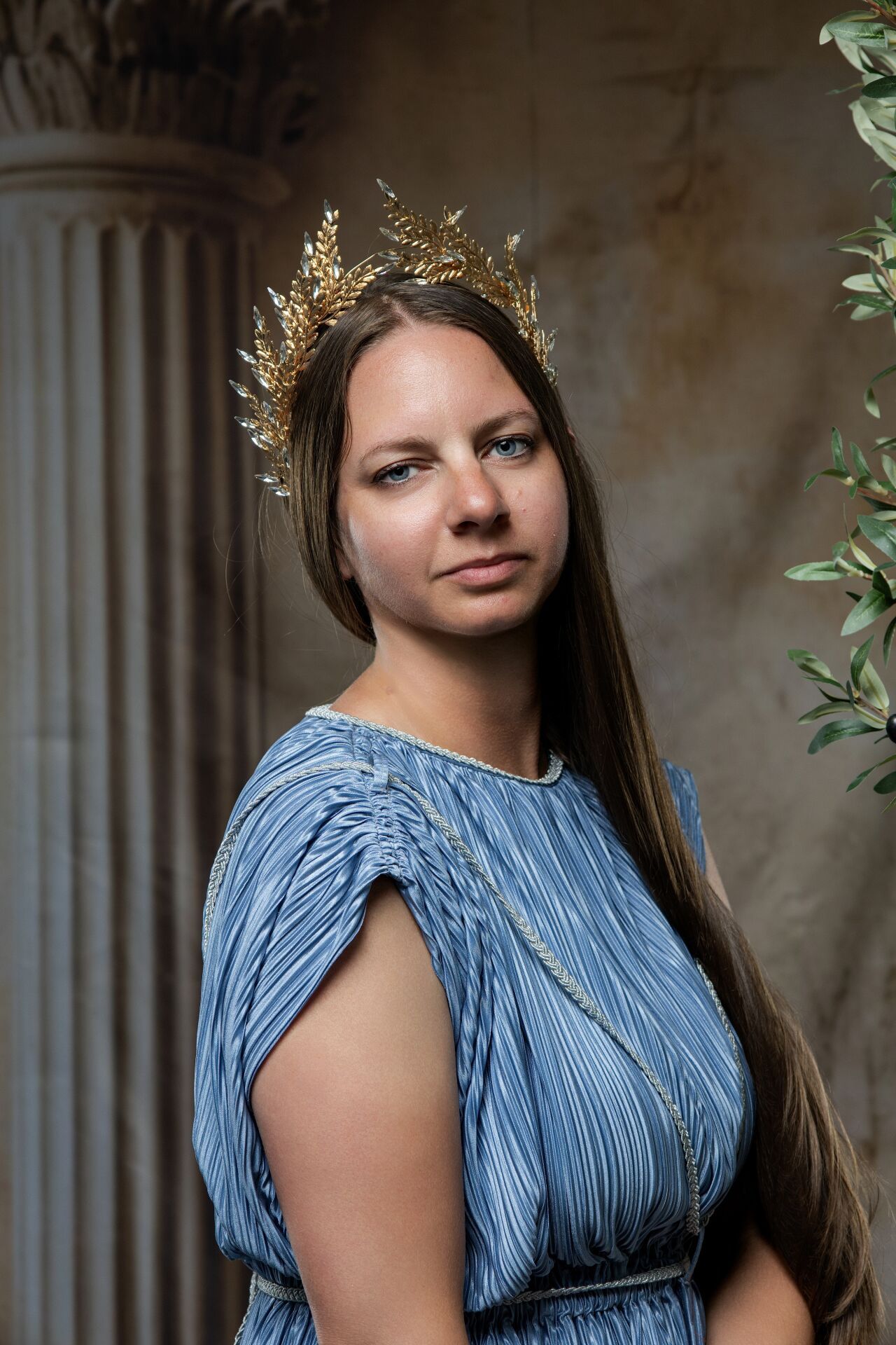 Ancient Greek goddess experience in Athens as Aphrodite with classical costumes and GreekClick portraits.